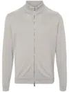 Corneliani High-neck Cotton Cardigan In 中性色