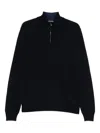Corneliani High-neck Half-zip Jumper In Black