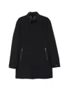 Corneliani High-neck Zip-pocket Coat In Blue