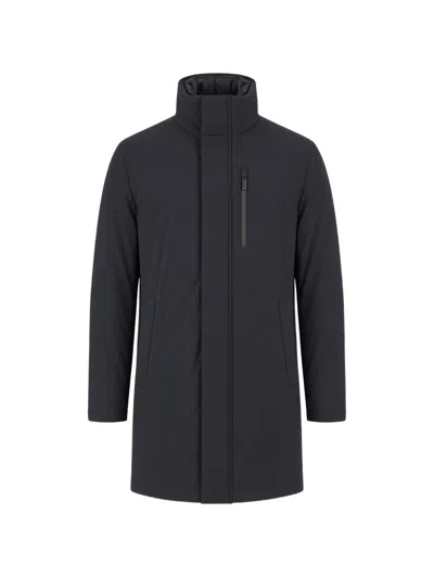 Corneliani High-neck Zip-up Coat In Blue