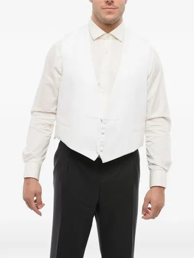 Corneliani Honeycomb-knit Ceremony Waistcoat In White