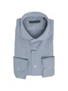 Corneliani Honeycomb-pattern Cotton Shirt In Blue