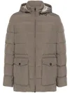 Corneliani Hooded Puffer Jacket In Neutrals