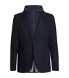 Corneliani Hooded Wool-blend Blazer In Blue