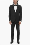 Corneliani Hopsack Cerimonia Academy Suit With Peak Lapel