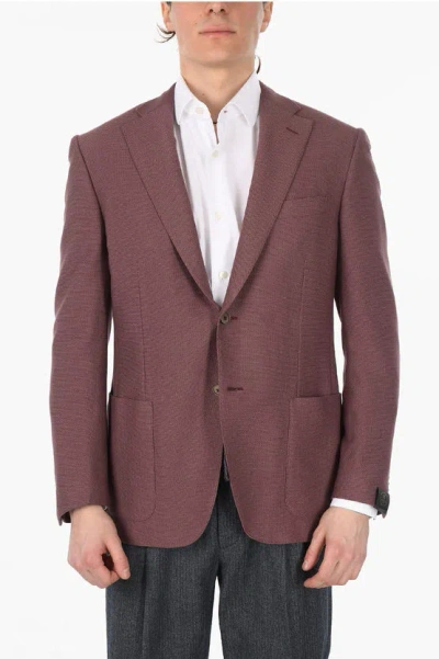Corneliani Hopsack Leader Soft Blazer With Patch Pockets