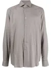 Corneliani Houndstooth-pattern Long-sleeve Shirt In 褐色