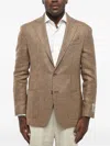 Corneliani Houndstooth Single-breasted Blazer In Brown