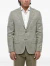 Corneliani Houndstooth Single-breasted Blazer In Gray