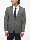 Corneliani Houndstooth Single-breasted Blazer In Gray