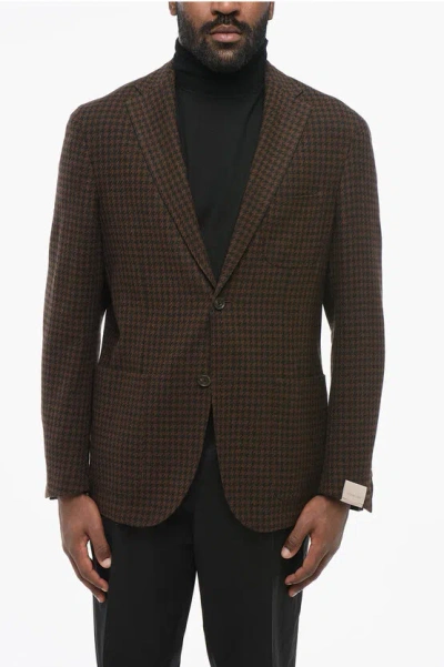 Corneliani Houndstooth Unlined Single Breasted Blazer