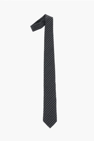 Corneliani Houndstooth Virgin Wool And Silk Tie