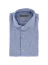 Corneliani Houndstooth-pattern Shirt In Blue
