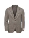 Corneliani Houndstooth-pattern Single-breasted Blazer In Gray