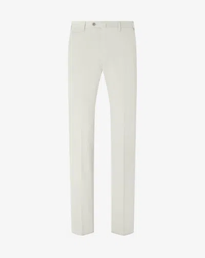 Corneliani Ice White Stretch Cotton Cover Trousers