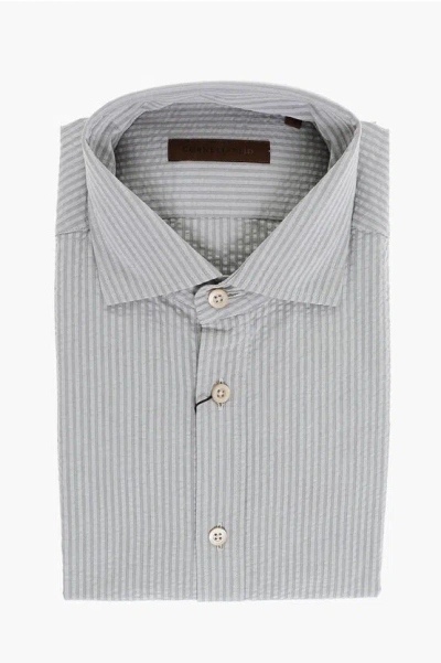 Corneliani Id Awning Striped Cotton Shirt