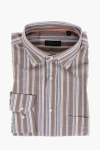 Corneliani Id Bayadere Patterned Button-down Shirt With Breast-pocket