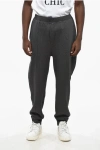 Corneliani Id Brushed Cotton Blend Joggers With Elastic Waistband In Gray