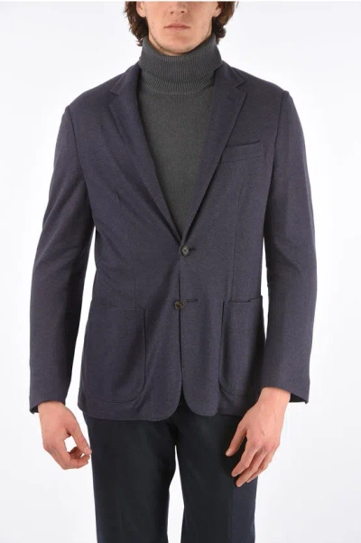 Corneliani Id Cashmere And Silk Unlined Blazer In Blue