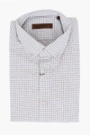 Corneliani Id Cotton Blend Button-down Shirt With Gingham Pattern
