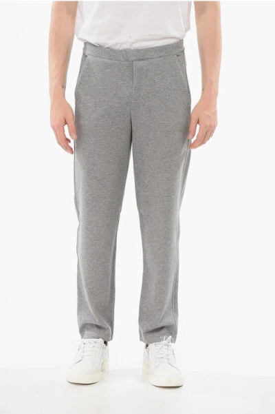 Corneliani Id Cotton Drawstringed Joggers In Gray