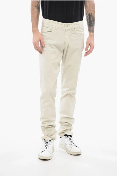 Corneliani Id Cotton Pants With Suede Patch In White
