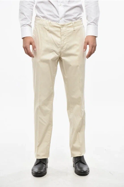 Corneliani Id Cotton Pants With Welt Pockets In Neutral