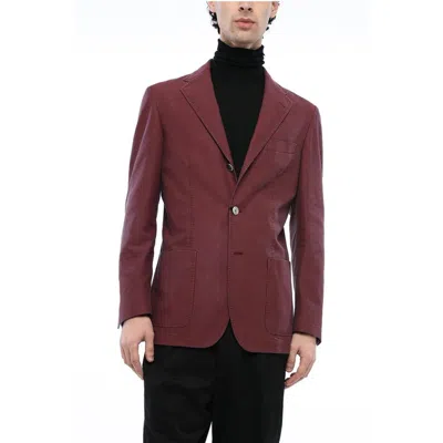 Corneliani Id Cotton Side Vents Notch Lapel 3-button Blazer In Red