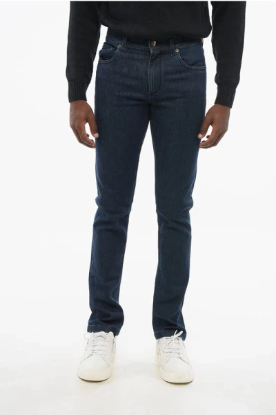 Corneliani Id Dark Washed Slim Fit Denims 16cm In Blue