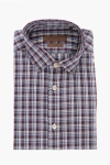 Corneliani Id District Check Slim Fit Shirt In Burgundy