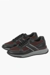 Corneliani Id Fabric And Leather Sneakers In Multi
