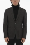 Corneliani Id Flax And Virgin Wool Unlined Blazer With Patch Pockets