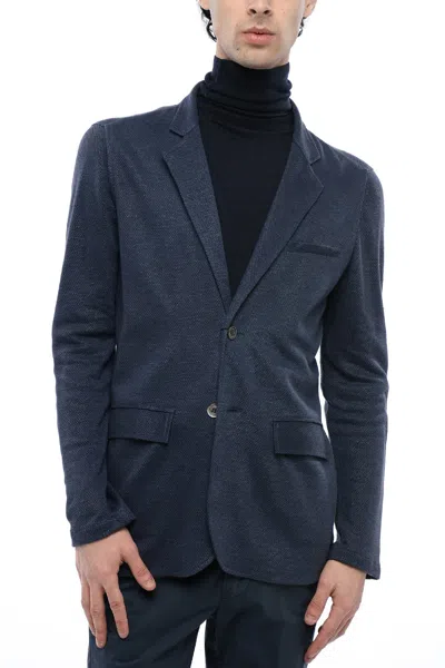 Corneliani Id Flax Notch Lapel Unlined 2-button Blazer In Blue