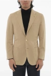 Corneliani Id Herringbone Cotton And Silk Unlined Blazer