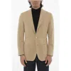 Corneliani Id Herringbone Cotton And Silk Unlined Blazer