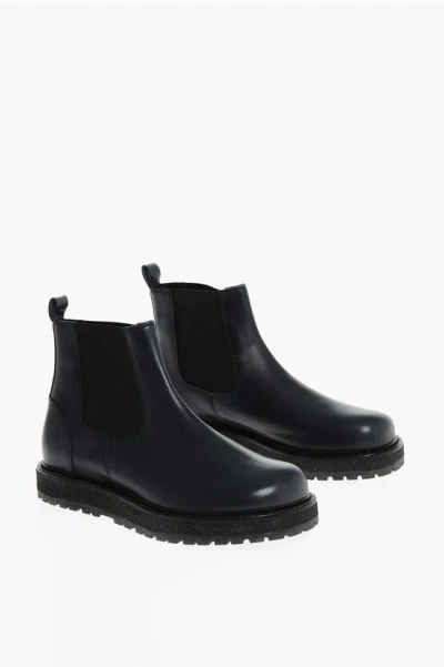 Corneliani Id Leather Chelsea Boots In Black