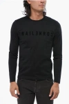 Corneliani Id Long Sleeved Crew-neck T-shirt With Embossed Logo In Black