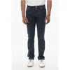 Corneliani Id Luxury Denim Dark-washed Denims With Ton-sur-ton Embroide In Blue
