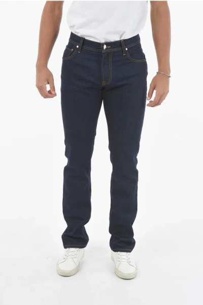 Corneliani Id Luxury Denim Dark Wash Slim Fit Denims With Belt Loops