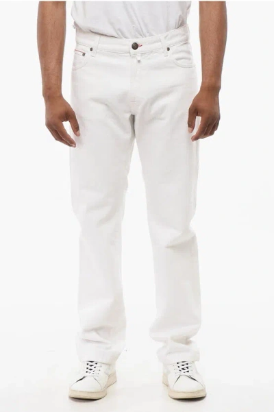 Corneliani Id Luxury Denim Denims With Contrasting Stitching In White