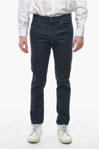 Corneliani Id Luxury Denim Denims With Dark Wash And Logo Patch 17cm