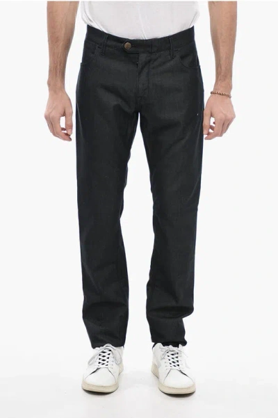 Corneliani Id Luxury Denim Silk-blend Denims With Regular Fit In Black