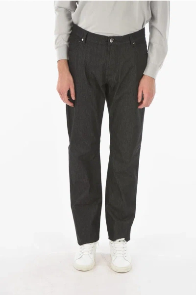 Corneliani Id Luxury Denim Stretched Cotton 5-pockets Jeans 21cm