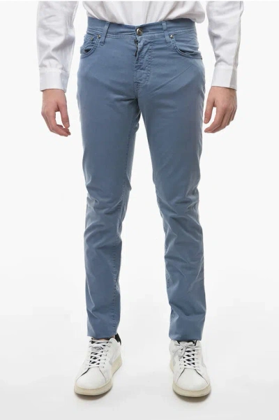 Corneliani Id Luxury Denim Stretchy-cotton 5-pocket Pants In Blue