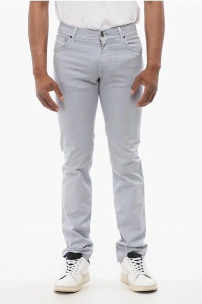 Corneliani Id Luxury Denim Ton-sur-ton Embroidered Denims In Blue