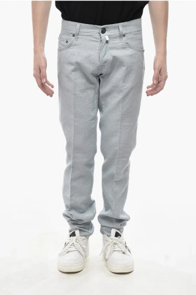 Corneliani Id Luxury Denim Ton-in-ton-bestickte Jeans Grösse 30 In Gray