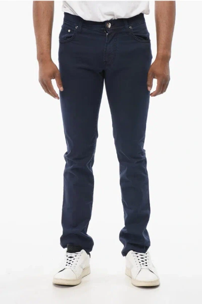 CORNELIANI ID LUXURY STRAIGHT FIT DENIMS WITH EMBROIDERED LOGO