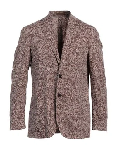 Corneliani Id Man Blazer Chocolate Brown Size 38 Cotton, Silk