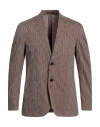 Corneliani Id Man Blazer Chocolate Brown Size 38 Cotton, Silk In Brown