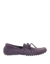 Corneliani Id Man Loafers Dark Purple Size 7 Leather